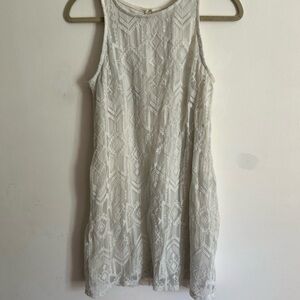 Stylish Cream Sleeveless Dress
